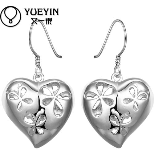 Wholesale silver plated Dangle earrings for women wedding jewelry Long Earrings for girlfriend Crystal Trendy