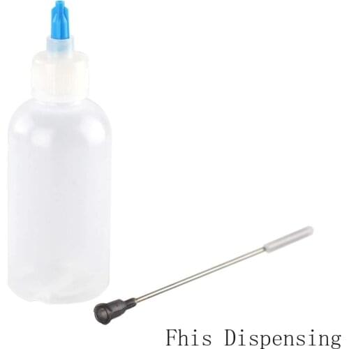 Luer Lock Bottles Needle Tip Plastic Applicator Squeeze 2oz 50ml Stainless Steel Blunt Tip 16G Pipe Length 10cm