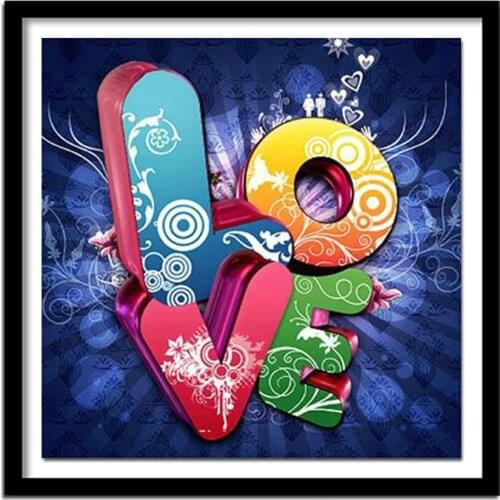 Full Square Diamond 5D DIY Diamond Painting "love you" Embroidery Cross Stitch Rhinestone Painting Home Decor