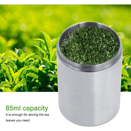 1PC 85ML Capacity Portable 304 Stainless Steel Tea Leaves Seasoning Storing Box For Storing Tea Leaves Coffee Beans