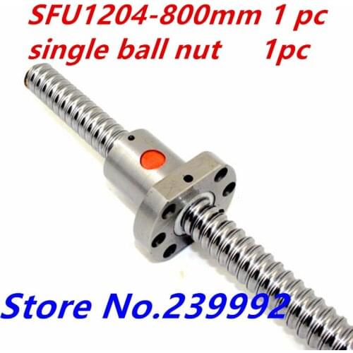 SFU1204 800mm Ball Screw +1 pc SFU1204 single ballnut RM1204 L 800mm cnc parts