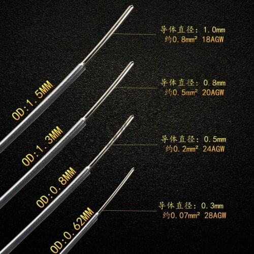 Hi-End 4N pure silver signal cable 0.62mm/0.8mm/1.3mm/1.5mm Diy Hifi Amp CD DVD player Speaker Interconnector AC power cable