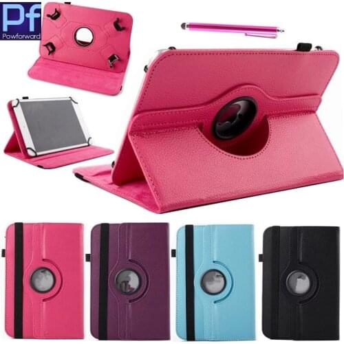 360 Degree Rotating For Huawei MediaPad T1 8.0/T1 8.0 LTE 8" Inch Universal Tablet PU Leather cover case NO CAMERA HOLE Free Pen