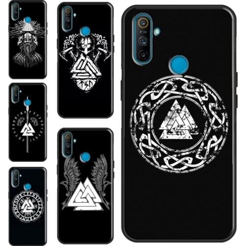 Valknut Odin Case For OnePlus 8 Pro 9 Pro Nord 7T 8T 9R Cover For Realme C21 C15 C11 C3 GT Q3 6 7 8 Pro