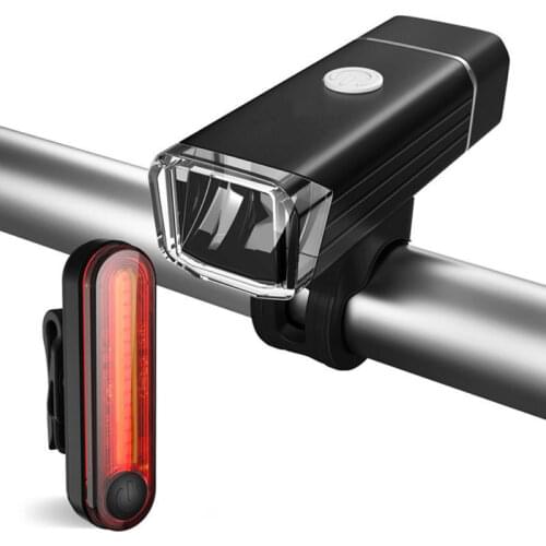 Bike Bicycle Lights USB LED Rechargeable Set Mountain Cycle Front Back Headlight