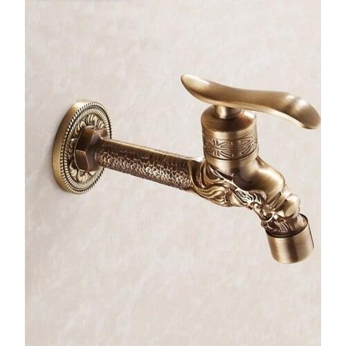 Vidric Antique Bronze Dragon Carved Tap Animal Shape Faucet Garden Bibcock Washing Machine Faucet Outdoor Faucet Garden Faucet