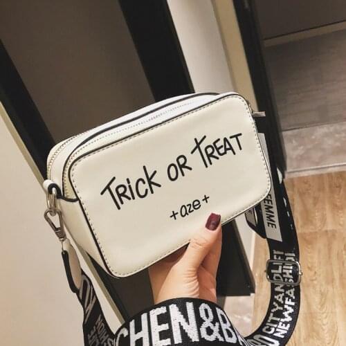 Womens bag 2020 new single shoulder bag personality contracted sloping shoulder bag letter wide strap ladies bag