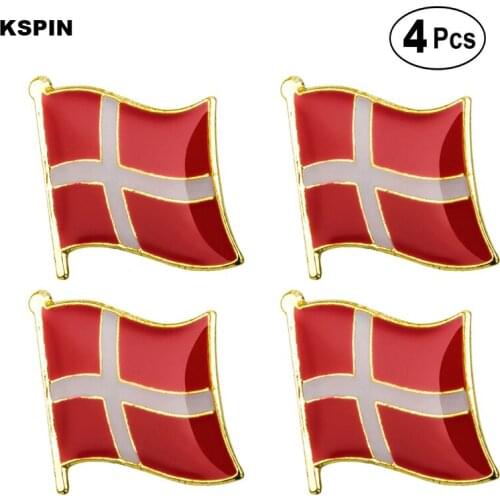 Denmark Flag Pin Lapel Pin Badge Brooch Icons 4pcs