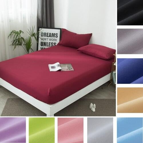 1pc Fitted Sheet Solid Color Skin Friendly Multi Size Optional Bed Sheet Mattress Covers Bedspread (NO Pillowcases)