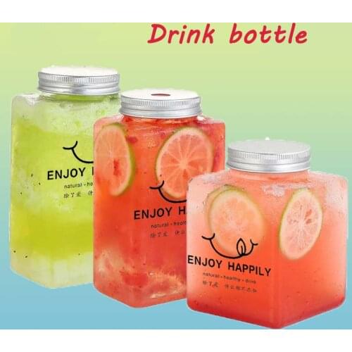 10pcs/lot Plastic Drinking Bottle with Aluminum Lids Disposable Clear Beverage Water Bottles Wide Mouth PET Jar For Candy Tea