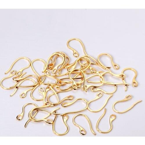 100pcs/lot Fashion Earring Ear Hook Stainless Steel Gold Silver Color Wholesale Hooks Earwires For DIY Jewelry Making Finding