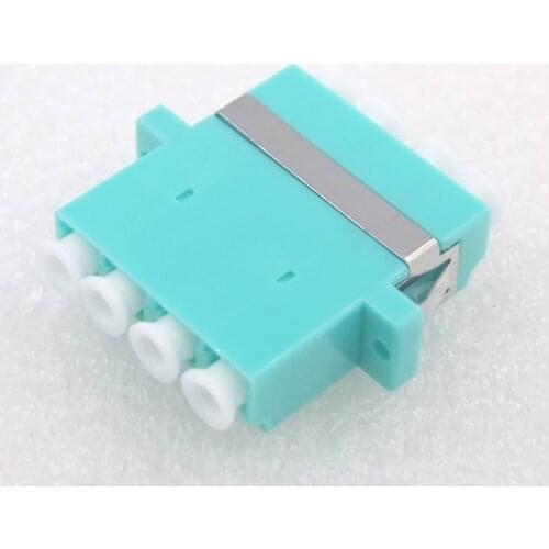 GONGFENG 100pcs NEW HOT sell Telecom OM3 LC Optical Fiber Connector with Ear four Flange Adapter Coupler Special Wholesale