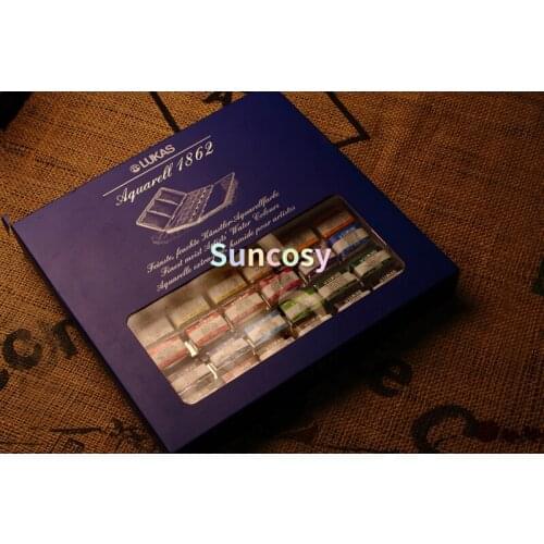 LUKAS Aquarell 1862 Watercolor Whole Pan Set of 24, Highly Concentrated Pigments with Superb Tinting Strength