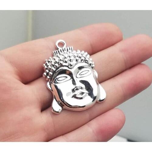 5pcs/lot--41x31mm, Antique silver plated Buddha head Charms ,DIY supplies, Jewelry accessories