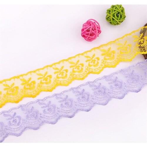 9M(10 Yards)Embroidered Beautiful Lace Ribbon Tape Lace Trim DIY Crafts Accessories For Sewing Wedding Dress Decoration 4.1CM