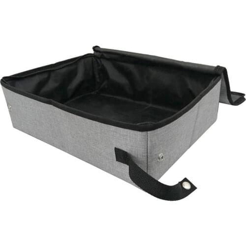 Home Traveling Pet Accessories Outdoor Camping Oxford Cloth Toilet Cleaning Waterproof Folding Cat Litter Box With Cover Soft