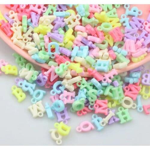 100/200Pcs Acrylic Hanging Hole Candy Color Letters Beads For Jewelry making Kids DIY Necklace, Earrings, Bracelets Accessories