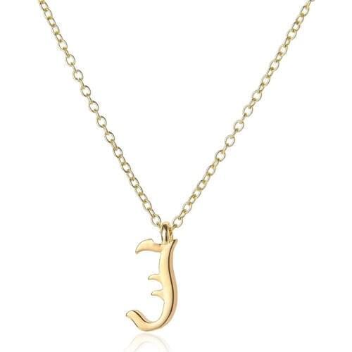 Cursive English letter J name Sign Personality pendant chain necklace alphabet Initial sign friend family gift necklace jewelry