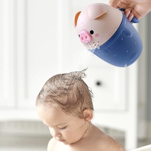 Baby Shower Supplies Cartoon Pig 3Colors Shampoo Cup Kids Wash Hair Tool Multi Purpose 1Pcs PP Cute