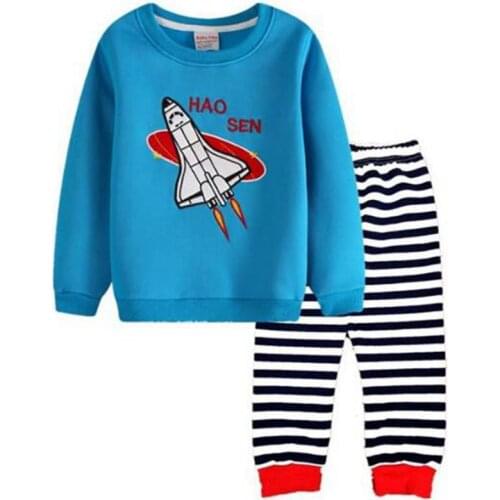 Children Pajamas Suit Boys Pijama Sleepwear Baby Girls Clothing Bottom T-Shirts Kids Pyjamas Home Sport Nightwear Suit Clothes