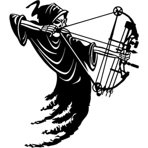 Interesting Reaper Bow Arrow Hunter Decal Car Sticker Silhouette Extreme Movement Vinyl Good Quality Waterproof Sun Protection