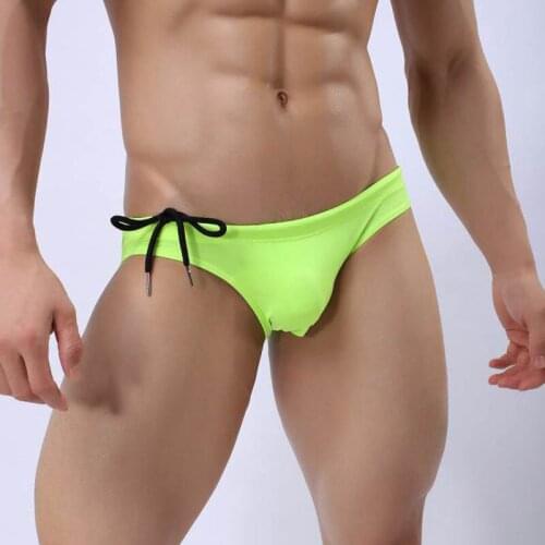 Men swimwear gay mens swimming brief sexy bikini swimsuit low waist sungas short sunga masculina solid elastic beach surf briefs