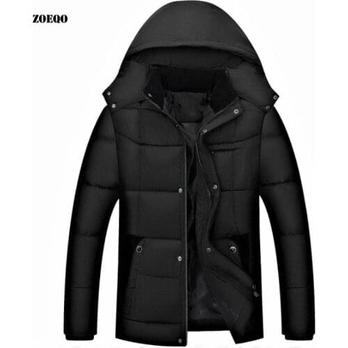 Winter Jacket Men Thick Warm Jacket Men Casual Hoodied Patchwork Cotton Padding Parka parkas hombre invierno Men winter coat