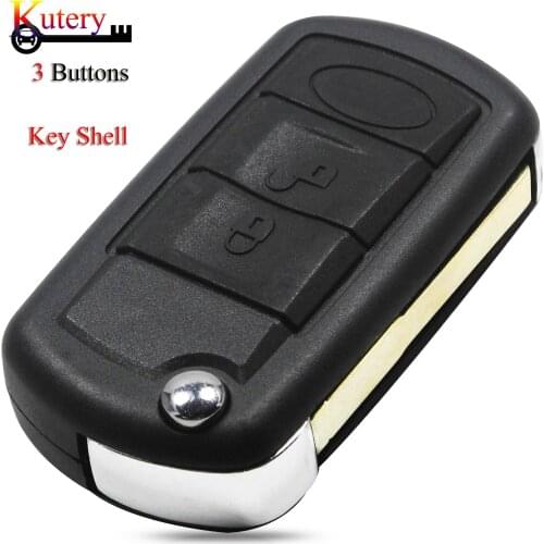 Kutery Remote Folding Car Key Shell For Range Rover Land Rover 3Buttons Replacement Case Fob Cover With Uncut Blade