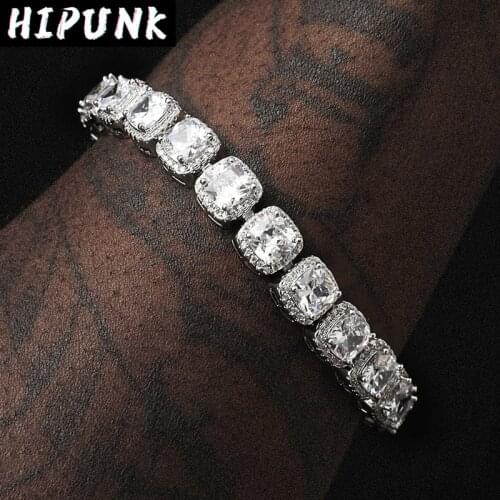 Iced Out Tennis Bracelets Cuban Link Hand Chains CZ Fashion Women Jewelry Bling Charm Rapper Man