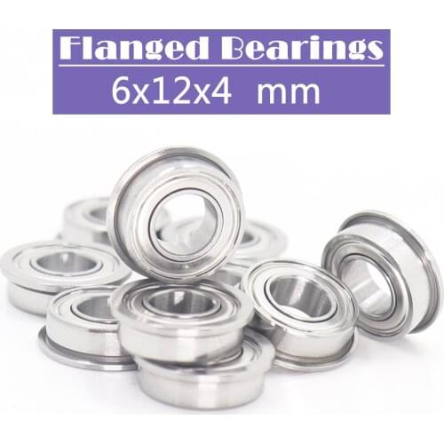MF126ZZ Flange Bearing 6x12x4 mm 10PC Double Shielded Miniature Flanged MF126 Z ZZ Ball Bearings MF126-2Z MF126Z