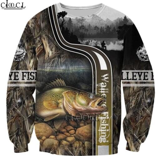 HX Fashion Men Women Hoodie Beautiful Walleye Fishing 3D Print Harajuku Sweatshirt Unisex Casual Pullover Drop Shipping