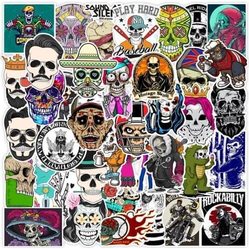 10/30/50/100PCS Terror Series Skull Graffiti Stickers Skateboard Fridge Guitar Laptop Motorcycle Phone Cool Classic Toy Sticker