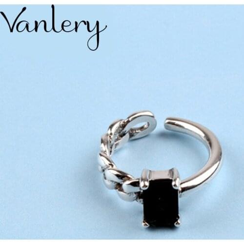 New Brand Black Zircon Rings For Women Wedding Engagement Charm Knuckle Rings Men Vintage Jewelry Romantic Party Gift