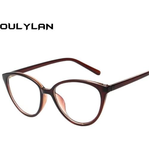 Oulylan Fashion Cat Eye Glasses Frames Men Optical Transparent Glasses Women Frame Ultra Light Frame Clear Lens Eyeglasses