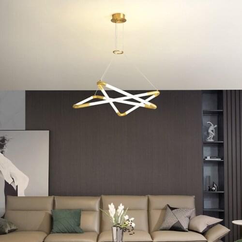 Simple living room chandelier creative hollow copper lamp soft transparent anti-corrosive durable for bedroom/dining room/hall