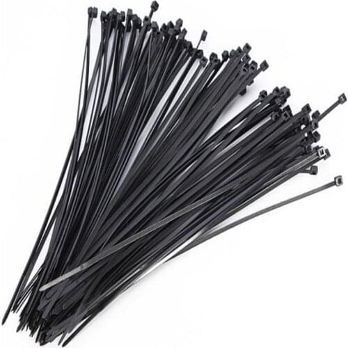 Plastic Nylon Cable Tie 3x80-5x400 Fixed Ring Plastic Cable Tie Harness 100PCS Self-locking Nylon Cable Tie Black