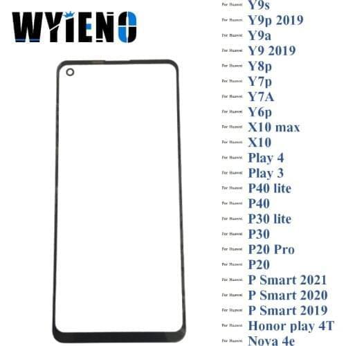 Black Digitizer LCD Sensor Glass For Huawei Y9s Y9p Y9a Y9 Y8p Y7p Y7A Y6p Play 3 4 4T Pro Touch Screen Glass lens Panel