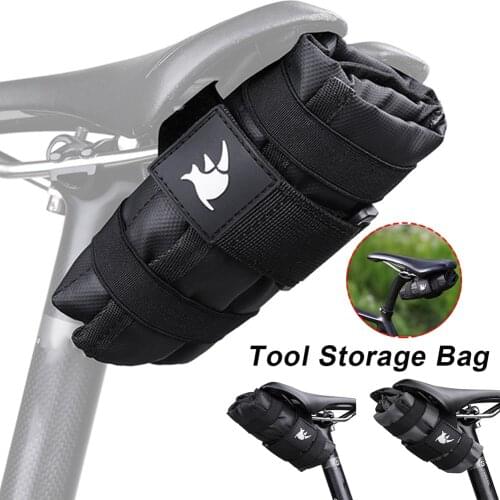 Bicycle Bag Tool Bag Top Front Tube Frame Bag Burrito Pack Pouch Cycling Accessories Black MTB Bike Rear Repair Tool Kits