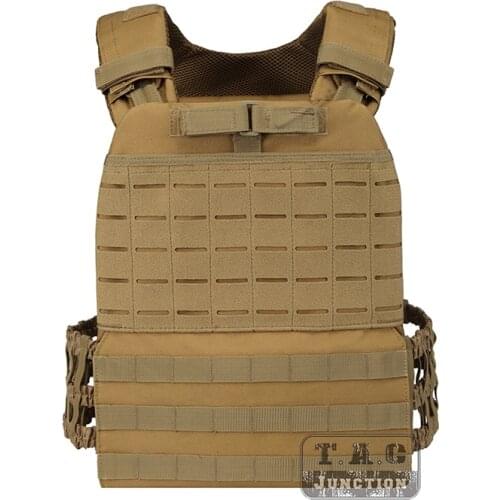 Tactical CrossFit Plate Carrier Weighted Vest For Training Fitness Running Sports Adjustable MOLLE Modular Quick Release Vest CB