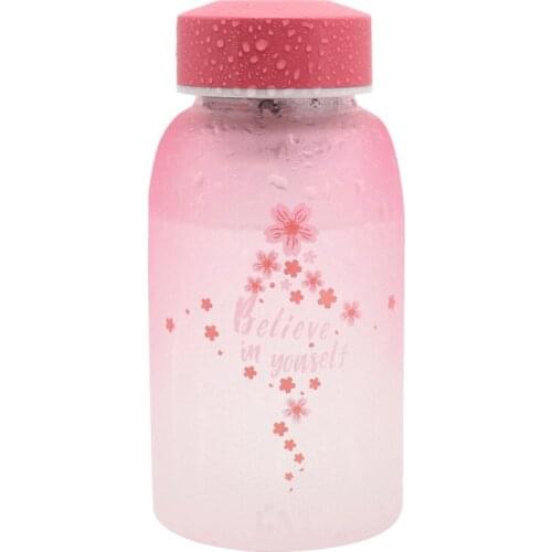 Cherry Blossom Japanese Glass Cup Cute Portable Frosted Heat Resistant Tea Glass Cup Round Drinking Glasses Canecas Cups BN50GC