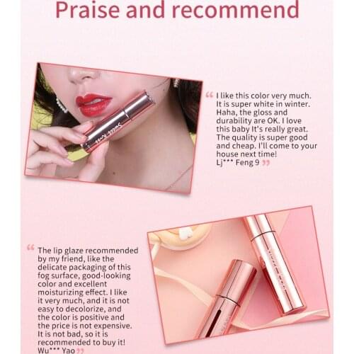 Yodlass/ Udinese lip glaze female velvet matte student cheap non-stick cup moisturizing lip glaze female
