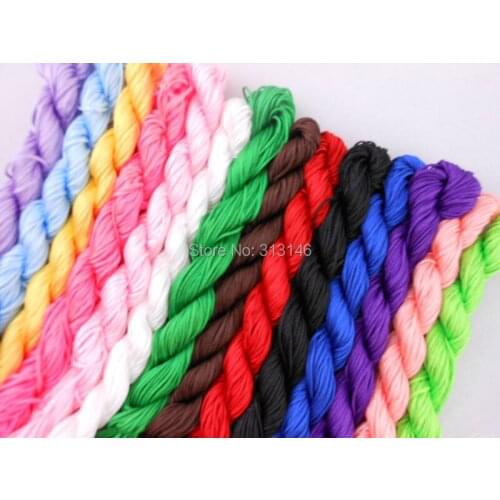 14 Rolls Macrame Rattail 1.0mm Diameter Jewelry Beaded Fingding Shamballa Bracelet Nylon Cord Mix White Chinese Knot Rope String