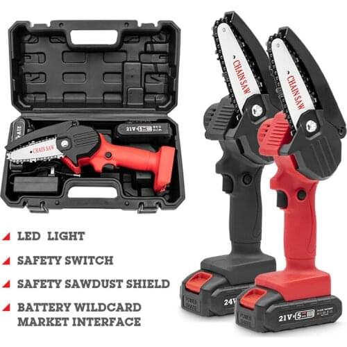 21V Rechargeable Electric Pruning Saw Cordless Electric Saws Woodworking Electric Saw Garden Logging Mini Electric Chainsaw