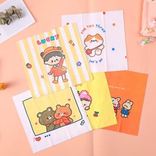 3 Pcs/Lot Cartoon Girl Bear Rabbit Glasses Cloth Sweet Girl Glasses Mobile Phone Wipe Cloth Multifunction Portable Wipe Cleaning