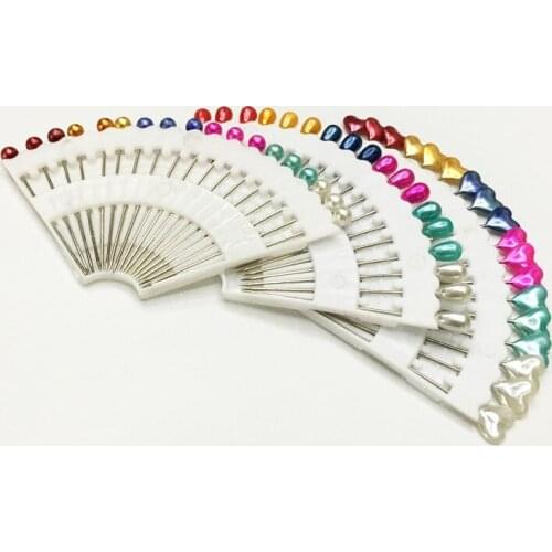 54Pcs Heart Head Pins Colorful Positioning Needles Straight Pins Clothes Decor DIY Craft Tool Accessories