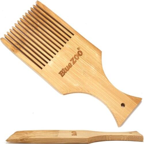 Anti-static Bamboo Hair Pick Comb Scalp Massage Wide Tooth Detangling Combs Afro