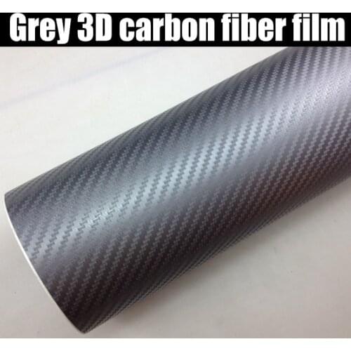 152x10/20/30/50cm Grey 3D Carbon Fiber Vinyl Car Wrap Sheet Roll Car stickers and Decals