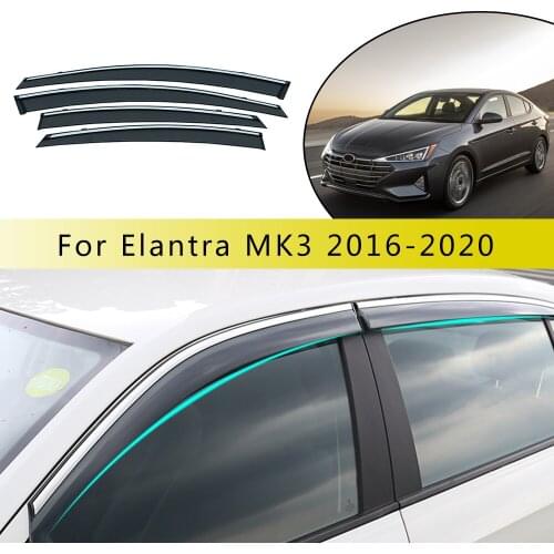 Car Sunny visor For Hyundai Elantra Mk3 2016-2020 Car Styling Smoke Window Sun Rain exterior visor Deflector Guard Accessories
