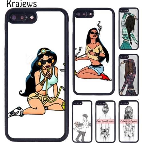 Krajews Girls Brunette Blonde Best Friends BFF Matching Phone Case For iPhone X XR XS 11 12 Pro MAX 7 8 Plus Samsung S7 S8 S9