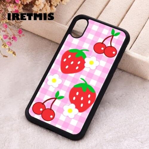 Iretmis 5 5S SE 2020 Phone Cover Case for iPhone 6 6S 7 8 Plus X Xs XR 11 12 Mini Pro Max Silicone TPU STRAWBERRY SHORTCAKE